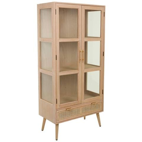 Vetrina In Mdf E Griglia, Marrone, 72x40,5x158,5 Cm - Foto 1