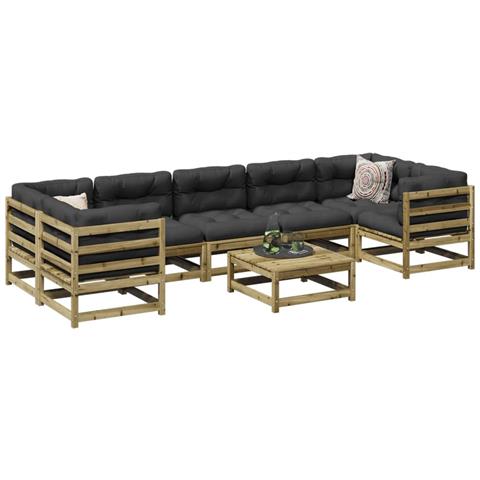 Set Divani da Giardino 8 pz in Legno Impregnato di Pino - Foto 2