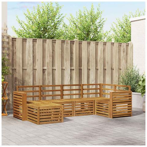 Set divani 6 pcs Naturale Legno di Acacia Massello - Foto 2