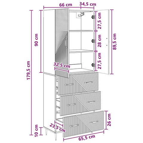 Set di armadi 2 pcs Legno antico 66 x 34,5 x 90 cm - Foto 8