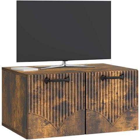 Mobile Porta TV da Muro Rovere Fumo 59,5 x 41 x 30 cm - Foto 2