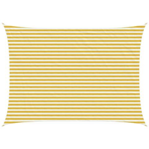 Telo Ombra Giallo e Bianco 3,5 x 4,5 m HDPE - Foto 1