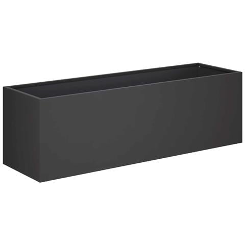 Vaso da giardino Nero 80 x 30 x 30 cm Acciaio laminato a freddo - Foto 1
