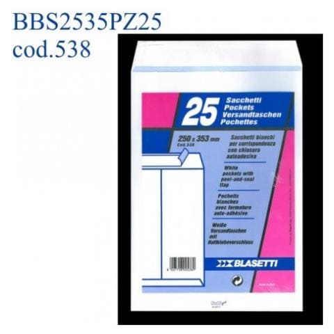 25 buste a sacco bianco 250x353mm 80gr c / strip self - Foto 2