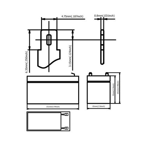 IBT-PS-UL712 - Batteria Ricaricabile 12V 7Ah Ultracell UL7-12 (Faston 187 - 4.8 mm)  - Foto 2