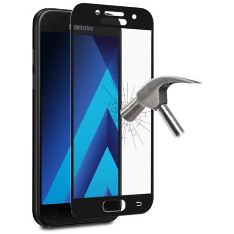 Vetro Temperato Standard con Frame per Samsung Galaxy A3 2017 4.7" Nero - Foto 1