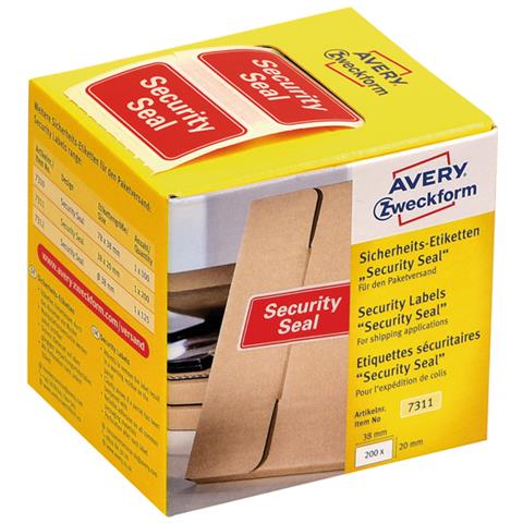 Rotolo Da 200 Etichette Per Spedizione Con Icona ""security Seal"" 38x20m Avery - Foto 1