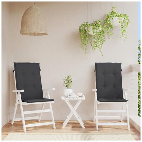 Cuscini per Sedie da Giardino 2 pz Neri 120x50x4 cm - Foto 1