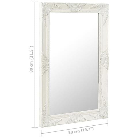 Specchio Da Parete Stile Barocco 50x80 Cm Bianco - Foto 2
