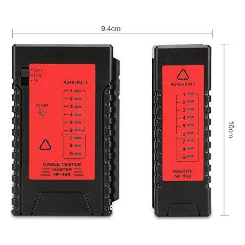 Ethernet Tester Cavo Di Rete Tester Per Cavi Per Rj45 Rj11 Cavo Patch Cavo Tester Tester Lan Rosso-nero - Foto 4