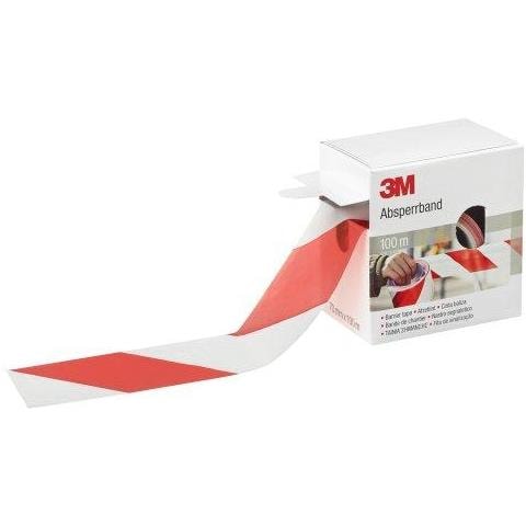 3m Bande De Chantier, Rouge / Blanc, Adhesif Non 70 Mm X 100 M - Foto 2