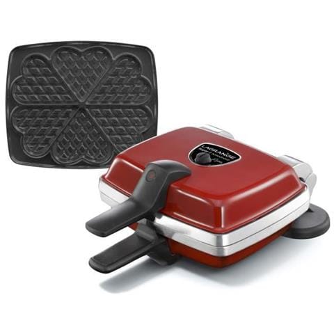 Piastra Per Cialde Super 2 Antiaderente - 1000w - 1 Set Di Piatti: Cialde Cuore - Rosso - Foto 1