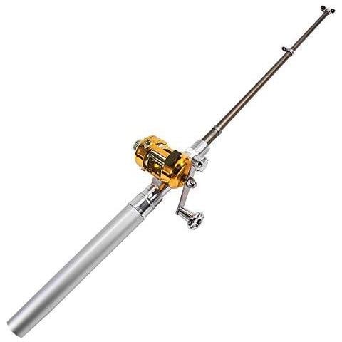 Argento Pocket Mini Pesca Rod Palo Golden Reel Pen - Foto 1