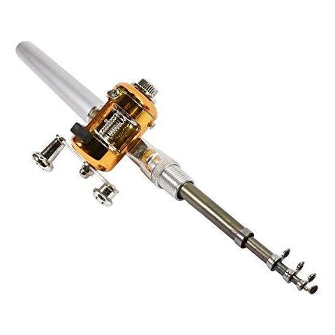 Argento Pocket Mini Pesca Rod Palo Golden Reel Pen - Foto 2