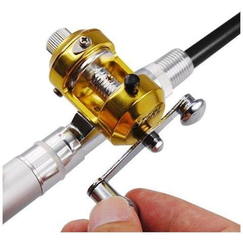 Argento Pocket Mini Pesca Rod Palo Golden Reel Pen - Foto 4