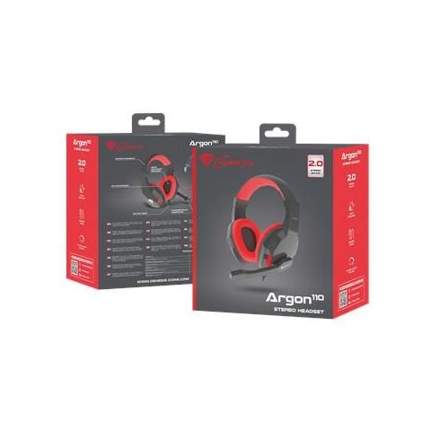 Cuffie Da Gioco Argon 110, On-ear, Con Cavo, Microfono, Nero / rosso - Foto 15