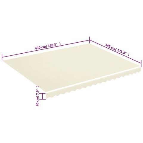 Tessuto di Ricambio per Tenda da Sole Crema 4,5x3,5 m - Foto 5