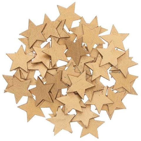 Coriandoli Stella In Legno Dorato - Foto 1