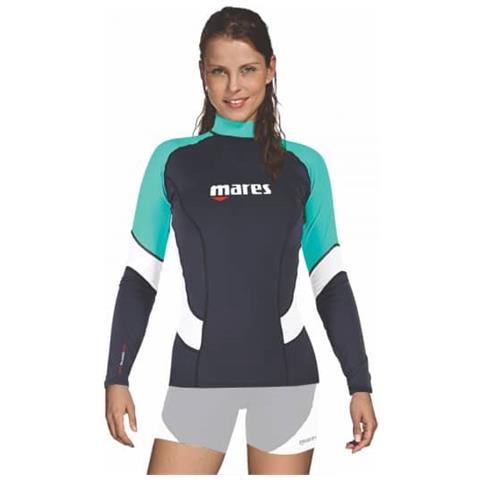 Rash Guard Manica Lunga Donna 5 Nero / acquamarina - Foto 1