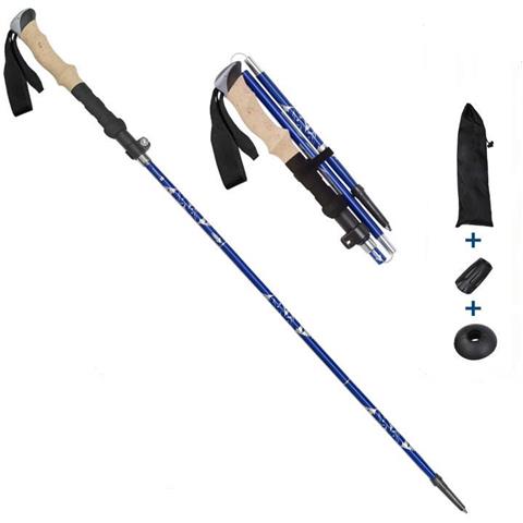 Bastone Da Trekking In 5 Sezioni Con Lunghezza Regolabile Blue - Foto 1