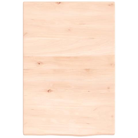 Piano Bagno 40x60x2 cm in Legno Massello Non Trattato - Foto 5