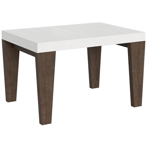 Tavolo Allungabile 90x130/234 Cm Spimbo Mix Piano Bianco Frassino - Gambe Noce - Bianco Frassino /noce - Foto 5