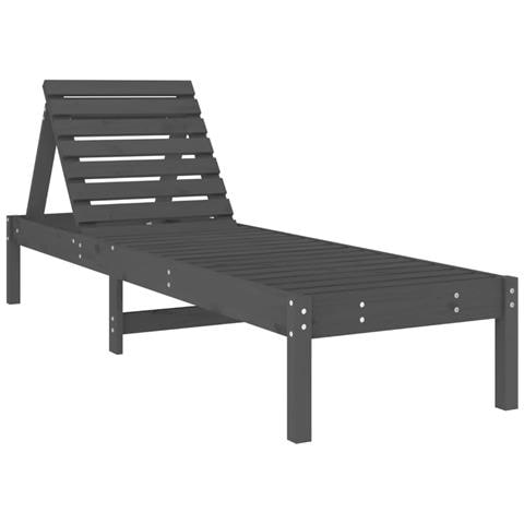 Lettini Prendisole 2pz Grigi 199,5x60x74 Cm Legno Massello Pino - Foto 3