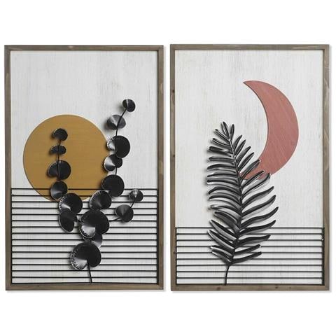 Quadro Dkd Home Decor 51 X 3 X 76,5 Cm Luna Scandinavo (2 Unità) - Foto 1