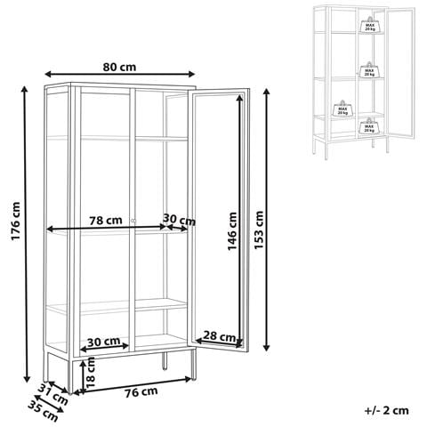 Vetrina Metallo Nero 176 Cm Harty - Foto 6
