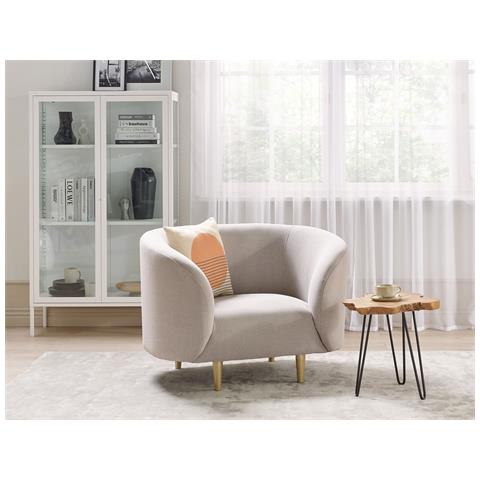 Poltrona Tessuto Beige E Oro Loen - Foto 1