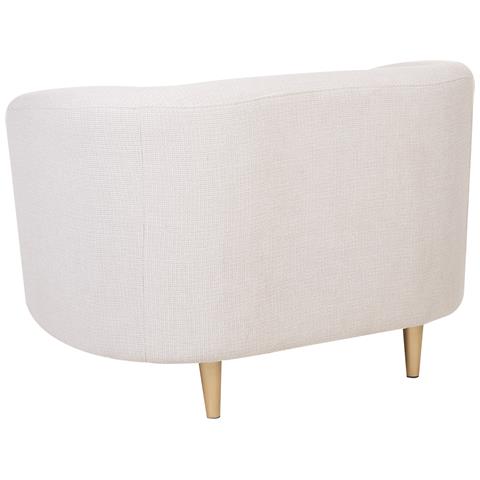 Poltrona Tessuto Beige E Oro Loen - Foto 7