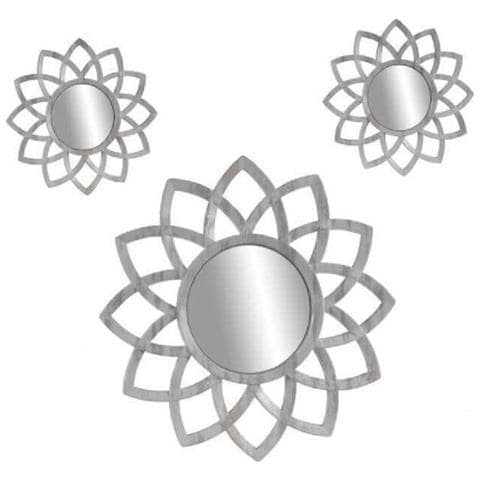 Trade Shop - Set 3 Specchi Parete Decorativi Anticati Libera Installazione Gira 20-35cm 836909 - Foto 1
