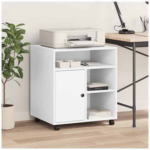 Supporto per Stampante con Ruote Bianco 60x50x67 cm - Foto 3