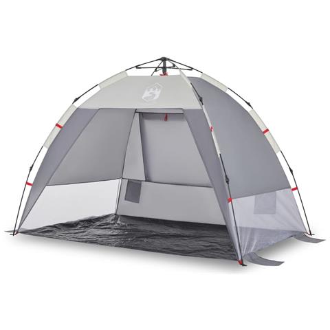 Tenda da Spiaggia 2 Persone Grigio Rilascio Rapido Impermeabile - Foto 2
