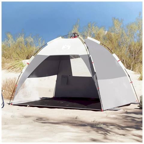 Tenda da Spiaggia 2 Persone Grigio Rilascio Rapido Impermeabile - Foto 1