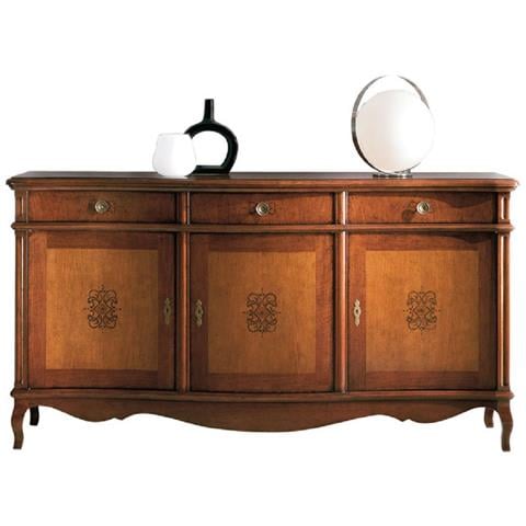 Madia Credenza In Legno Massello 3 Porte Pantografate L. 198 P. 56 H. 102 - Foto 1
