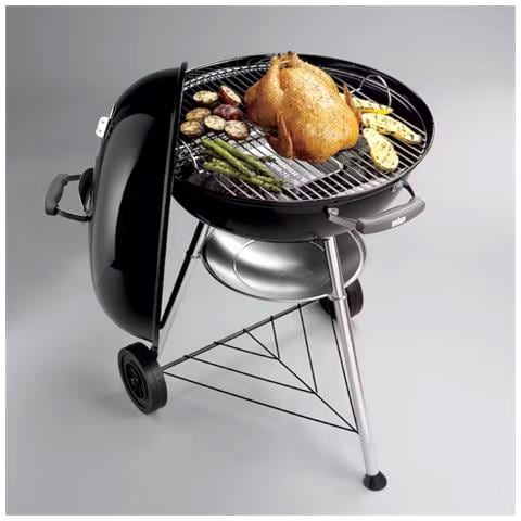 Barbecue Rotondo A Carbone Con Ruote E Griglia In Acciaio Cromato Original Compact Kettle - Foto 8