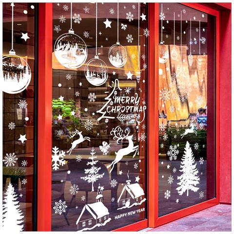 Adesivi Per Finestre Natalizie, Adesivi Statici Per Finestre Per Feste Di Decorazioni Natalizie - Foto 2
