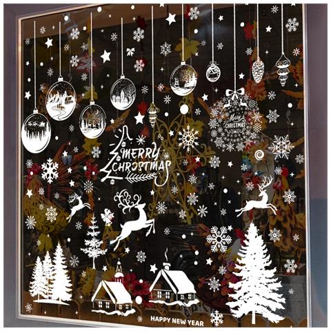 Adesivi Per Finestre Natalizie, Adesivi Statici Per Finestre Per Feste Di Decorazioni Natalizie - Foto 4