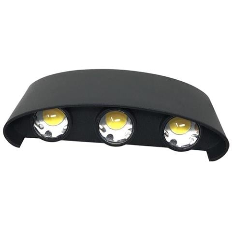 Applique Led Luce Naturale 4000k Lampada 16 W 6 Cob Da Parete Ip65 Nero - Foto 2