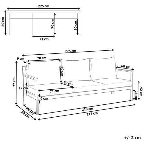 Divano Da Giardino 3 Posti Kiato Metallo Grigio Chiaro - Foto 8