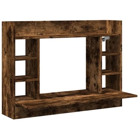 Scrivania A Parete Rovere Fumo 105x48x75cm Legno Multistrato - Foto 2