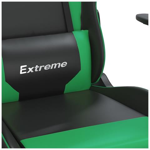 Sedia da Gaming Nera e Verde in Similpelle - Foto 2