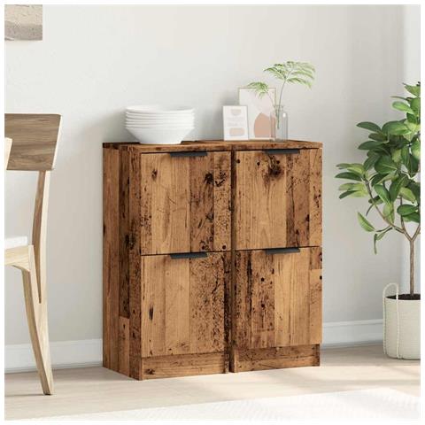 Credenze 2 pz Legno Antico 30x30x70 cm in Legno Multistrato - Foto 2