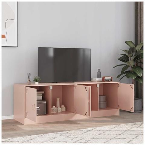 Mobili Tv 2 Pz Rosso 67x39x44 Cm In Acciaio - Foto 1