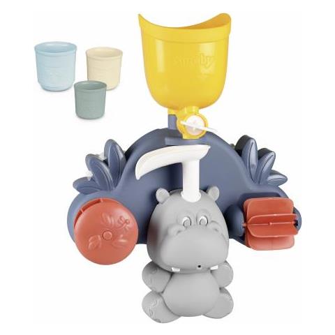 Giocattolo Da Bagnetto Smoby Little Smoby Hippo - Scivolo E Ruote Per Bambino Di 18 Mesi - Blu E Verde - Foto 1