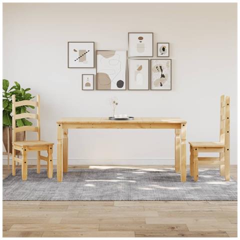 Tavolo Da Pranzo Corona 160x80x75 Cm In Legno Massello Di Pino - Foto 3
