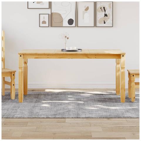 Tavolo Da Pranzo Corona 160x80x75 Cm In Legno Massello Di Pino - Foto 1