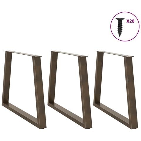 Gambe Per Tavolo Pranzo A V 3pz Naturale 90x(72-73,3)cm Acciaio - Foto 3