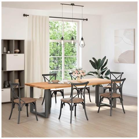 Gambe Tavolo Pranzo A T 2pz Antracite 70x35x(72-73) Cm Acciaio - Foto 2